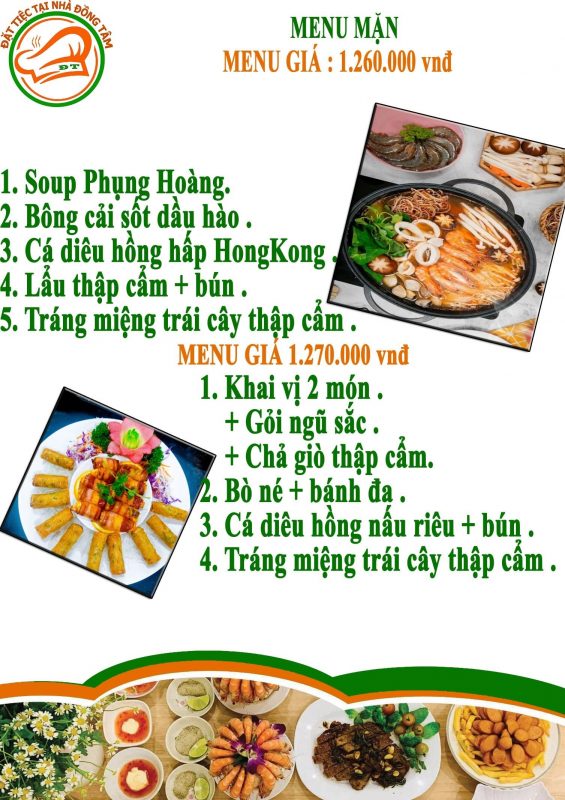 thực đơn nấu tiệc