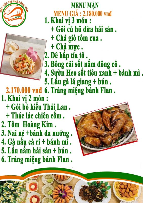 thực đơn nấu tiệc